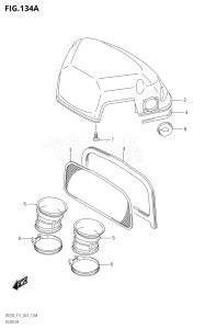 25003F-140001 (2021) 250hp E11 E40-Gen. Export 1-and 2 (DF250T) DF250 drawing SILENCER