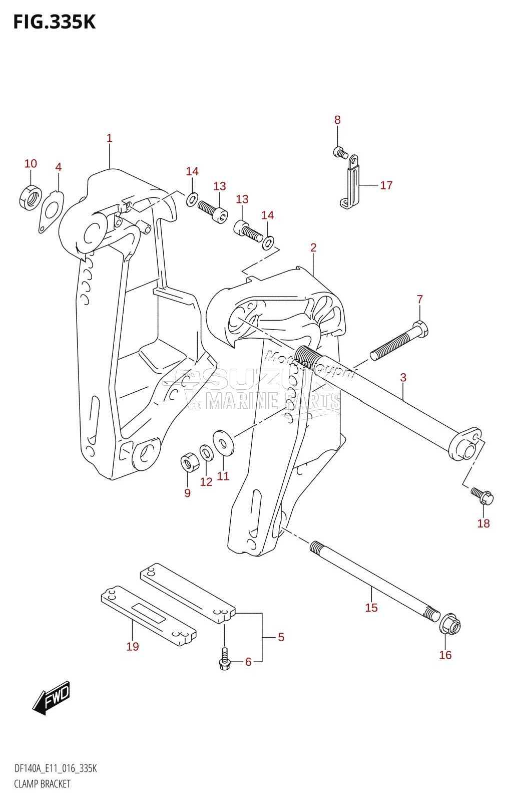 CLAMP BRACKET (DF115AST:E03)