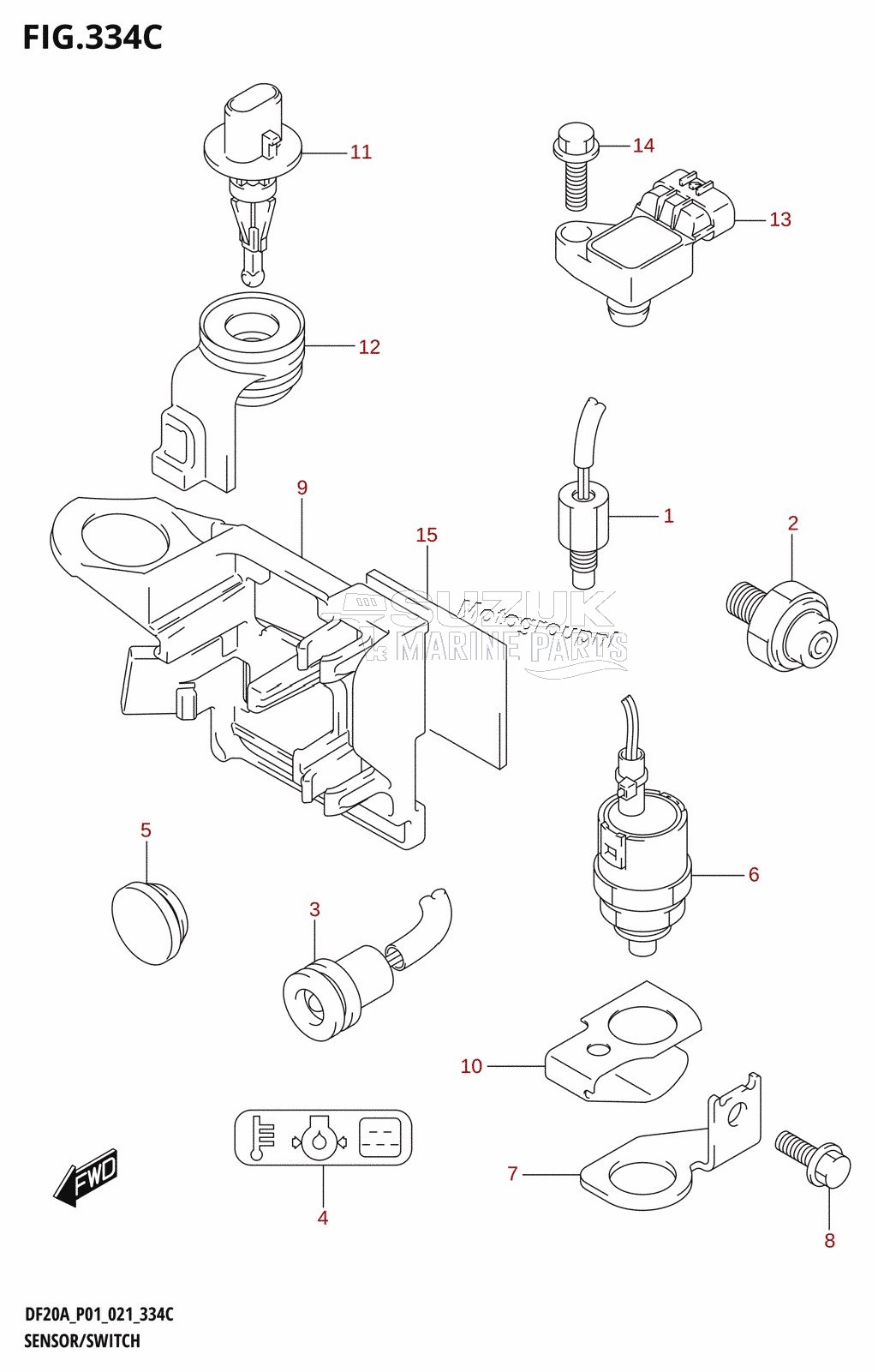 SENSOR /​ SWITCH (DF9.9BR,DF9.9BT,DF15AR,DF15AT,DF20AR,DF20AT)