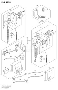 11503F-610001 (2016) 115hp E01 E03 E11 E40-Gen. Export1 and 2 USA (DF115AT) DF115A drawing OPT:KEY LESS START (DF140AT:E11)