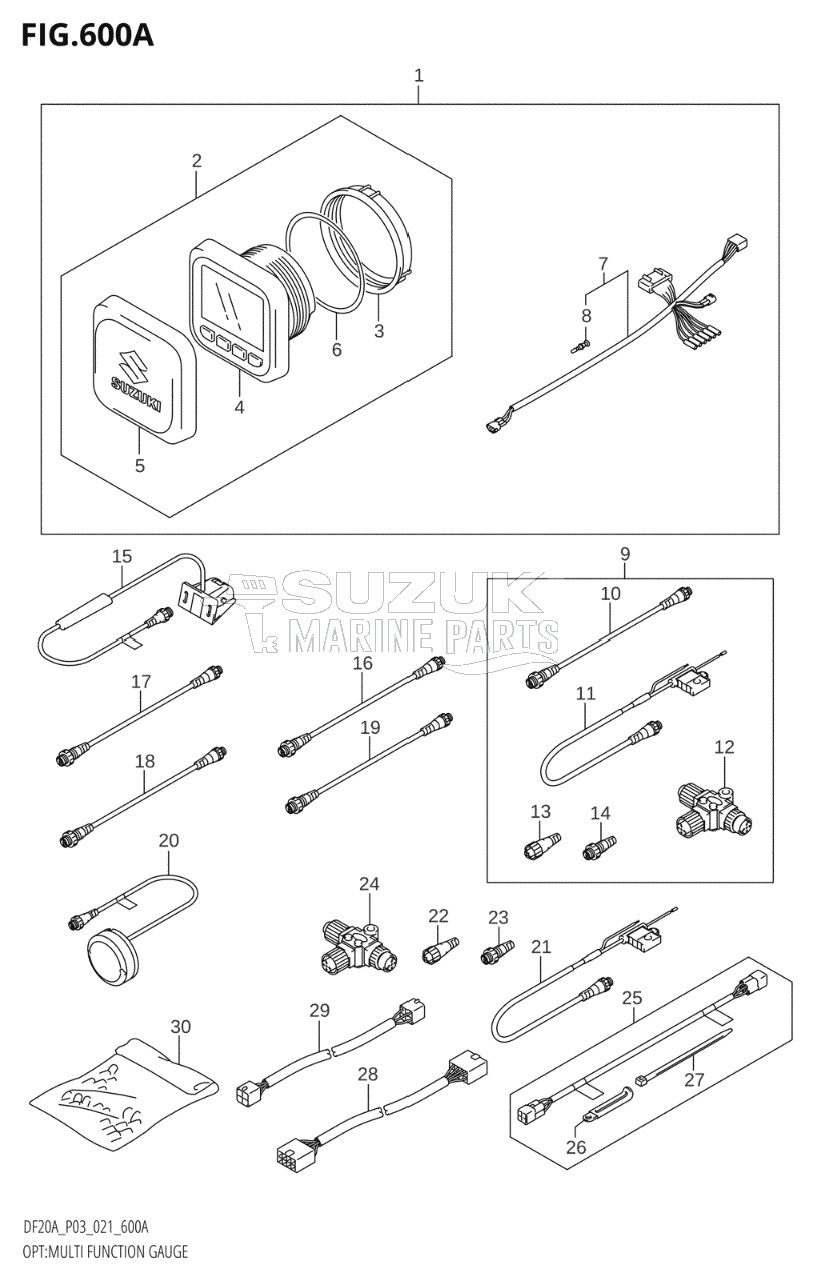 OPT:MULTI FUNCTION GAUGE (DF9.9BT,DF20AT)