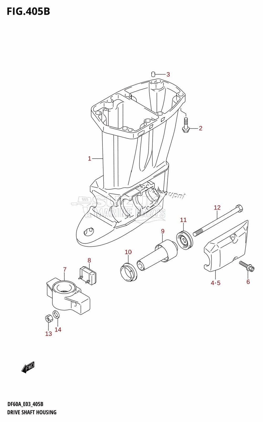 DRIVE SHAFT HOUSING (DF40AT,DF50AT)