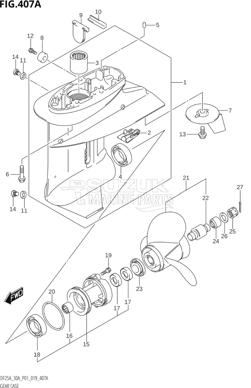 GEAR CASE (DF25A,DF25AR,DF30AR)