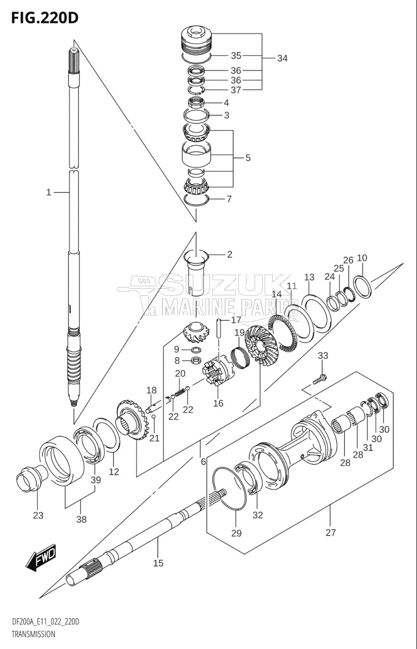 TRANSMISSION ((DF200AZ,DF175AZ,DF150AZ):022)