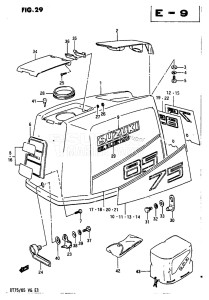 DT85 From 8501-614766 ()  1986 drawing ENGINE COVER (E28, MODEL VH)