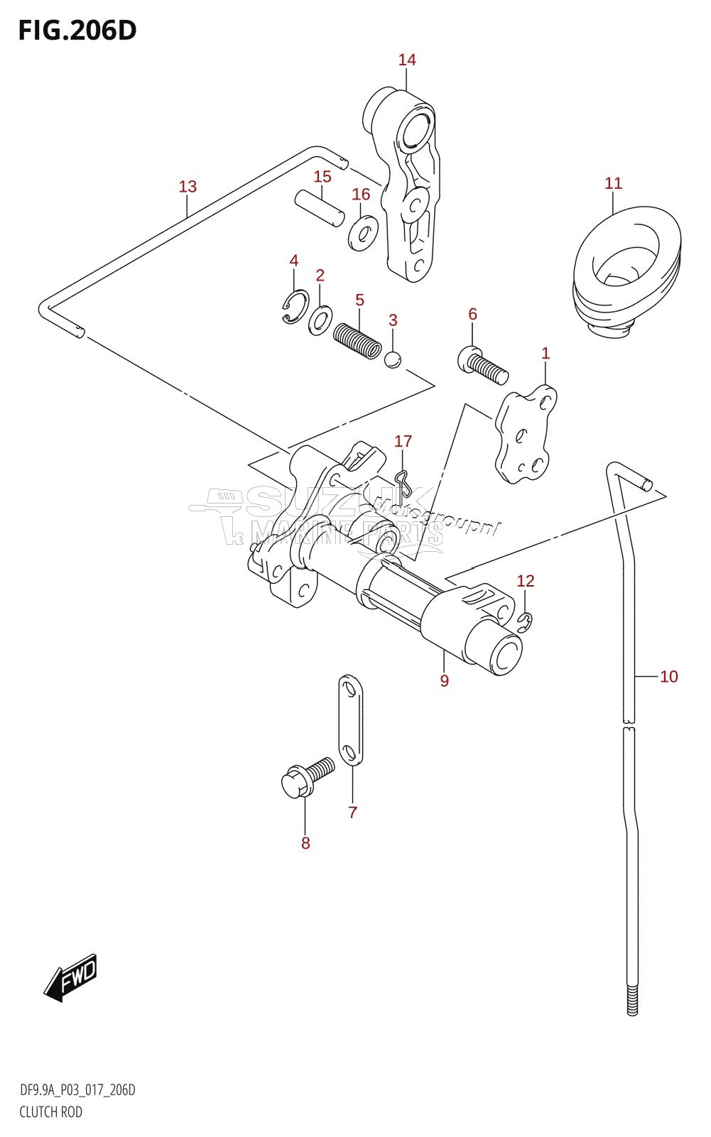 CLUTCH ROD (DF9.9AR:P03)