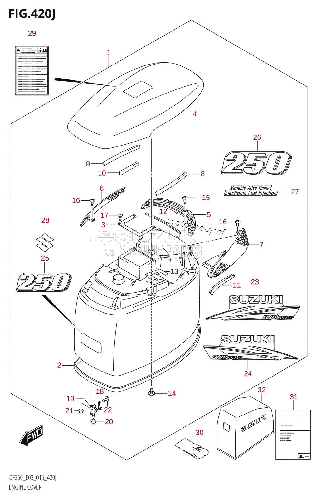 ENGINE COVER (DF250T:E03)