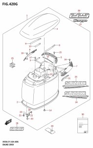 DF200T From 20002F-440001 (E01 - E40)  2024 drawing ENGINE COVER (DF225T,DF225Z)