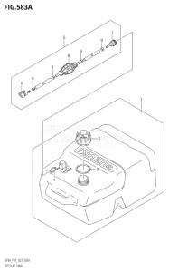 00994F-340001 (2023) 9.9hp P01-Gen. Export 1 (DF9.9A) DF9.9A drawing OPT:FUEL TANK