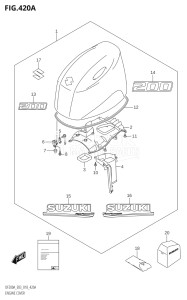 20003Z-810001 (2018) 200hp E03-USA (DF200AZ) DF200AZ drawing ENGINE COVER (DF200AT,DF200AZ)