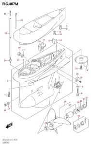 DF200Z From 20002Z-510001 (E01 E40)  2015 drawing GEAR CASE (DF250Z:E40)