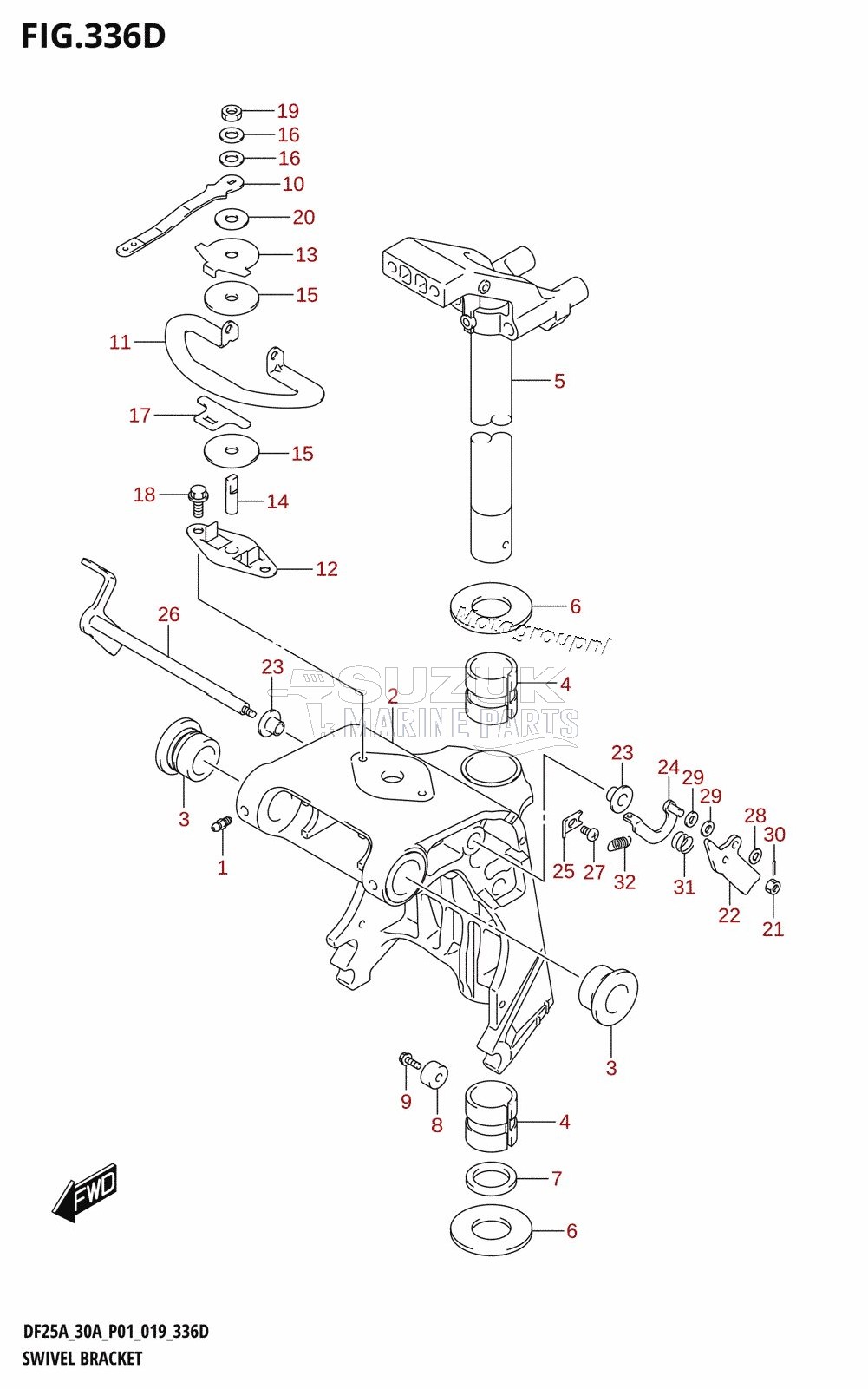 SWIVEL BRACKET (DF25ATH,DF30ATH)