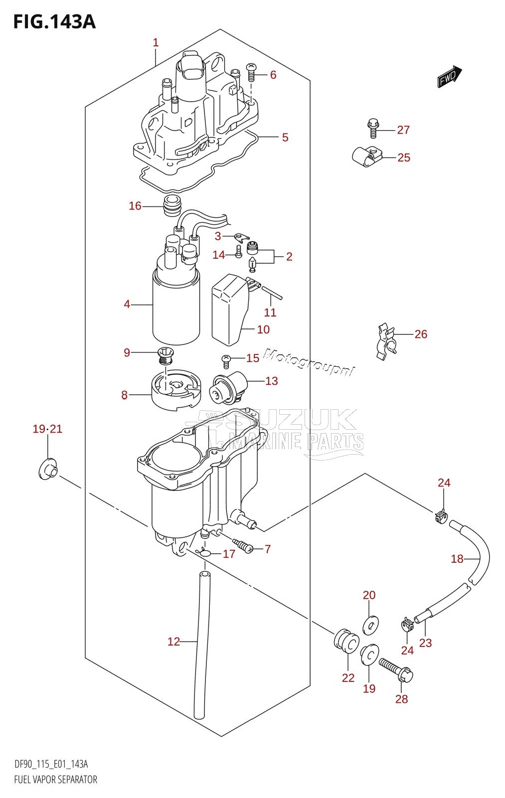 FUEL VAPOR SEPARATOR (DF90T,DF100T,DF115T,DF115Z)