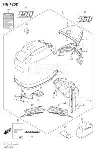 15002F-510001 (2005) 150hp E01 E40-Gen. Export 1 - Costa Rica (DF150T    DF150TG) DF150 drawing ENGINE COVER (DF150T:E40,DF150Z:E40)