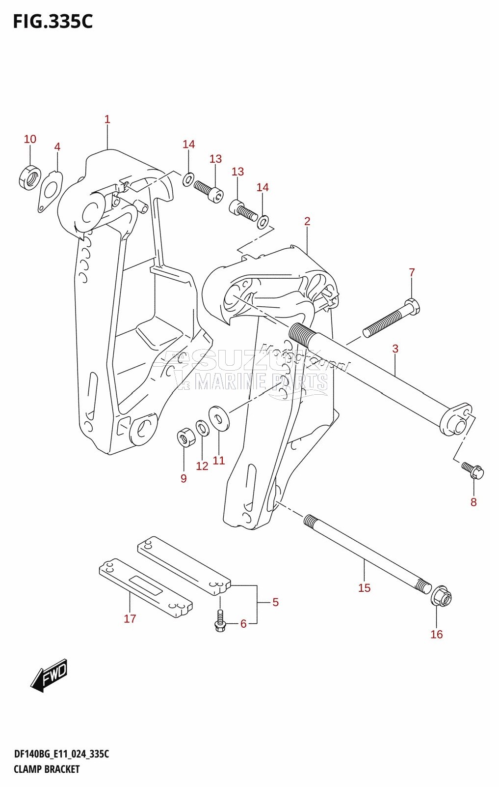 CLAMP BRACKET ((DF140BG,DF140BZG):E11)