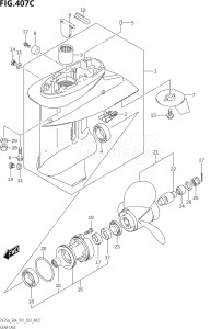 02504F-240001 (2022) 25hp P01-Gen. Export 1 (DF25A    DF25AT    DF25ATH    DT25K) DF25A drawing GEAR CASE (DF30AQ)