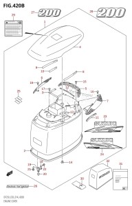 DF250Z From 25003Z-410001 (E03)  2014 drawing ENGINE COVER (DF200T:E03)