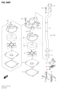 06002F-910001 (2019) 60hp E01-Gen. Export 1 (DF60AQH  DF60AT  DF60ATH) DF60A drawing WATER PUMP (DF50AVT:E01,DF50AVTH:E01)