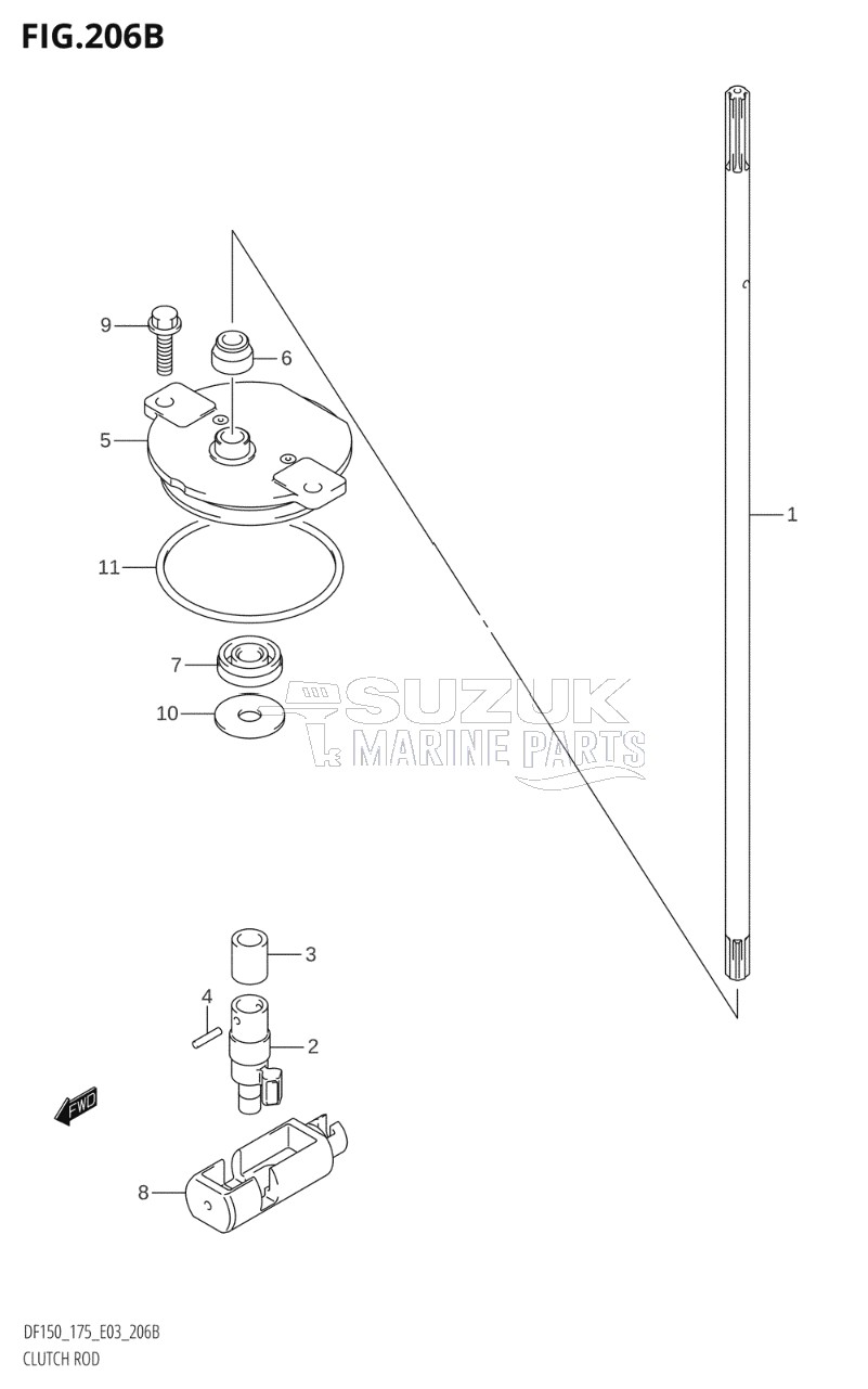 CLUTCH ROD (DF150Z,DF175Z)