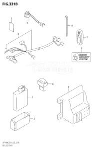 14004Z-240001 (2022) 140hp E11 E40-Gen. Export 1-and 2 (DF140BZG) DF140BZG drawing KEY LESS START (E11:022)