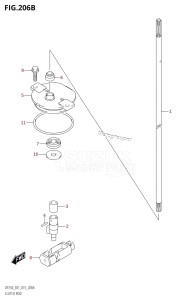 DF250 From 25003F-510001 (E01 E40)  2015 drawing CLUTCH ROD (DF200T:E40)