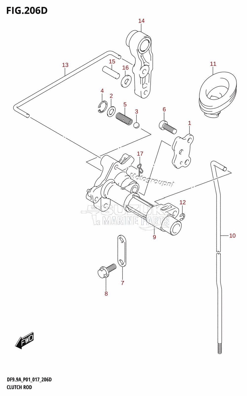 CLUTCH ROD (DF9.9AR:P01)