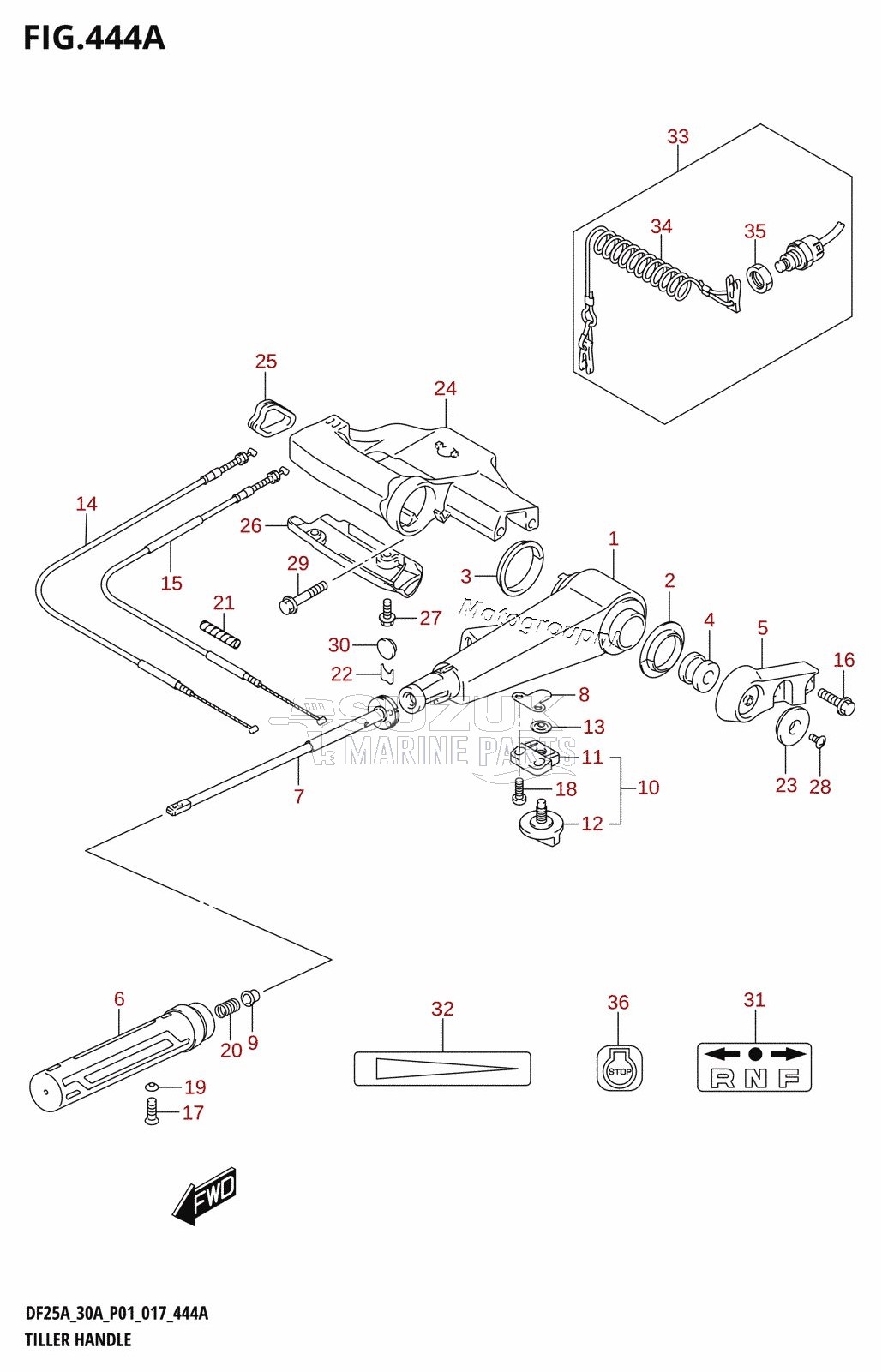 TILLER HANDLE (DF25A:P01)