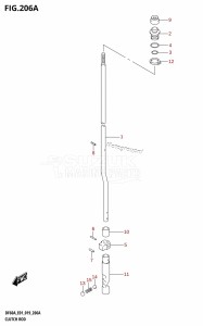 DF40A From 04003F-910001 (E01)  2019 drawing CLUTCH ROD (DF40A:E01,DF40AST:E34,DF50A:E01)