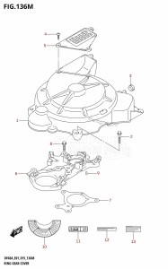 DF50A From 05004F-510001 (E01)  2015 drawing RING GEAR COVER (DF60ATH:E40)