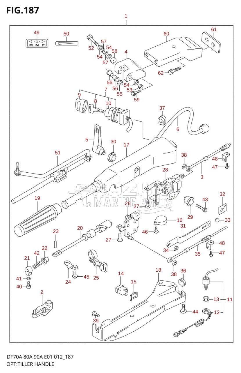 OPT:TILLER HANDLE (DF80A E01)