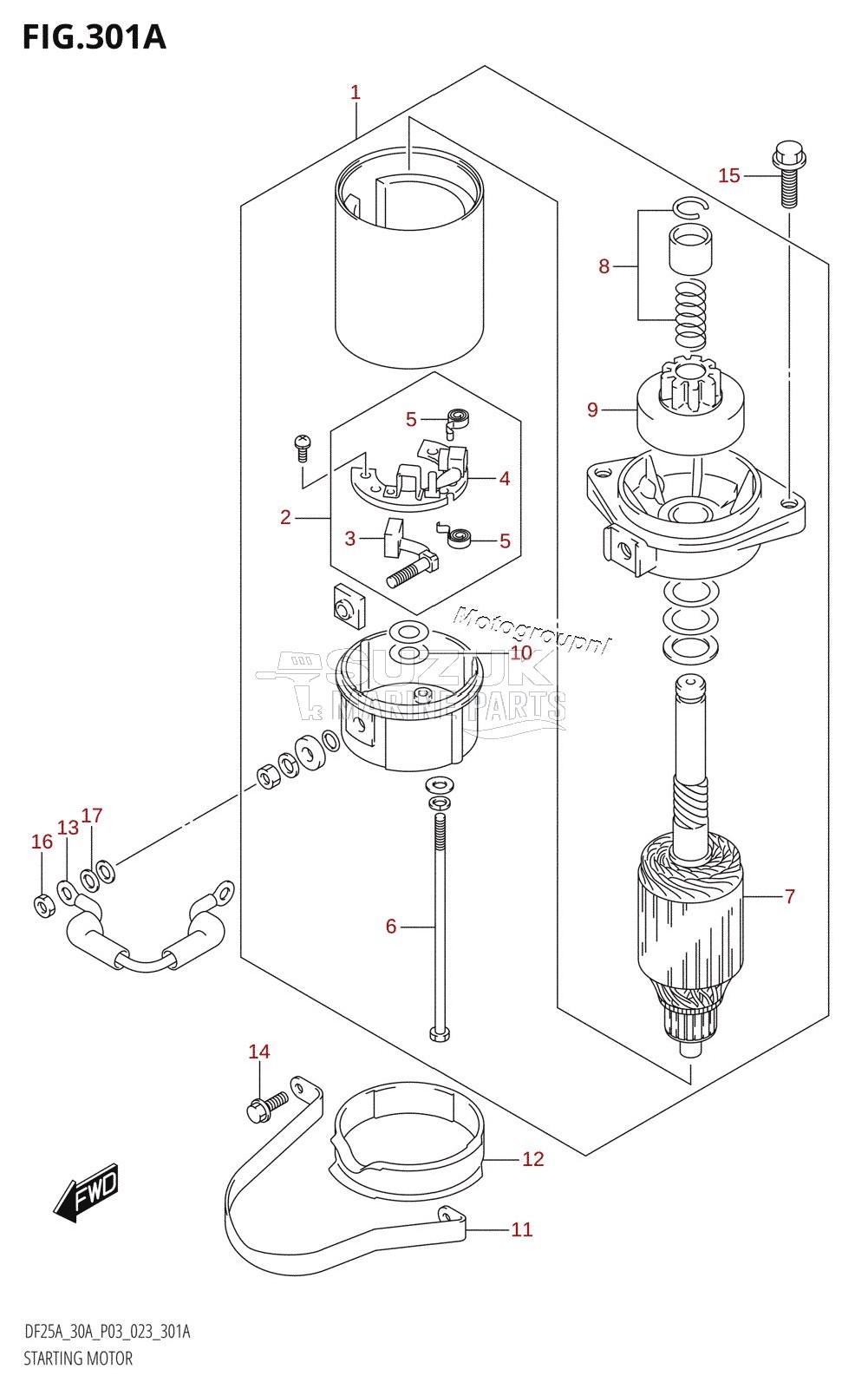 STARTING MOTOR (DF25A,DF25ATH,DF30ATH)