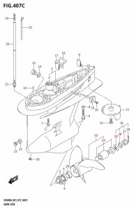 DF200AZ From 20003Z-710001 (E01 E40)  2017 drawing GEAR CASE (DF200AZ:E01)