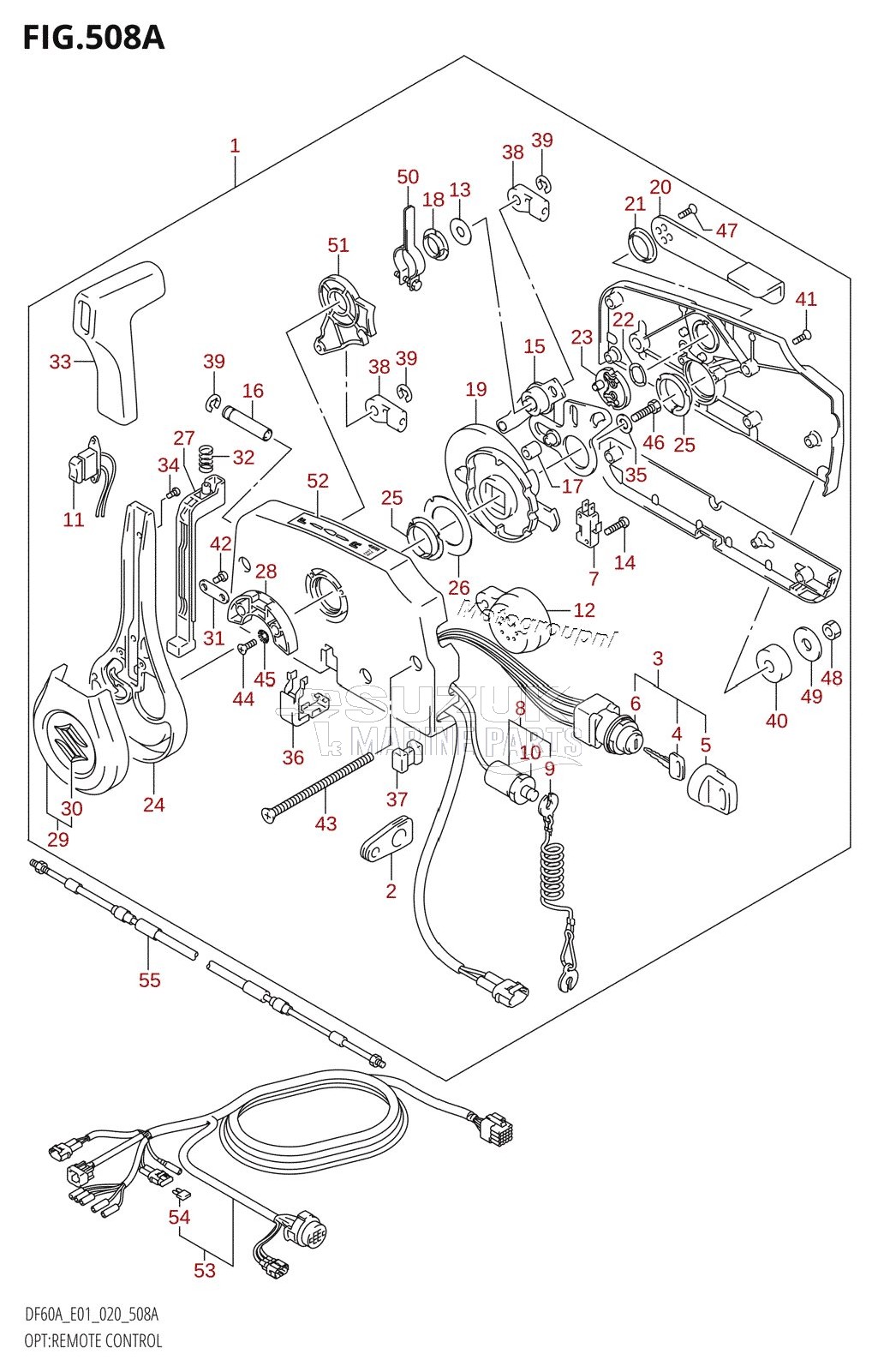 OPT:REMOTE CONTROL (DF40A,DF40AST,DF50A,DF60A,DF60AVT,DF40ASVT)