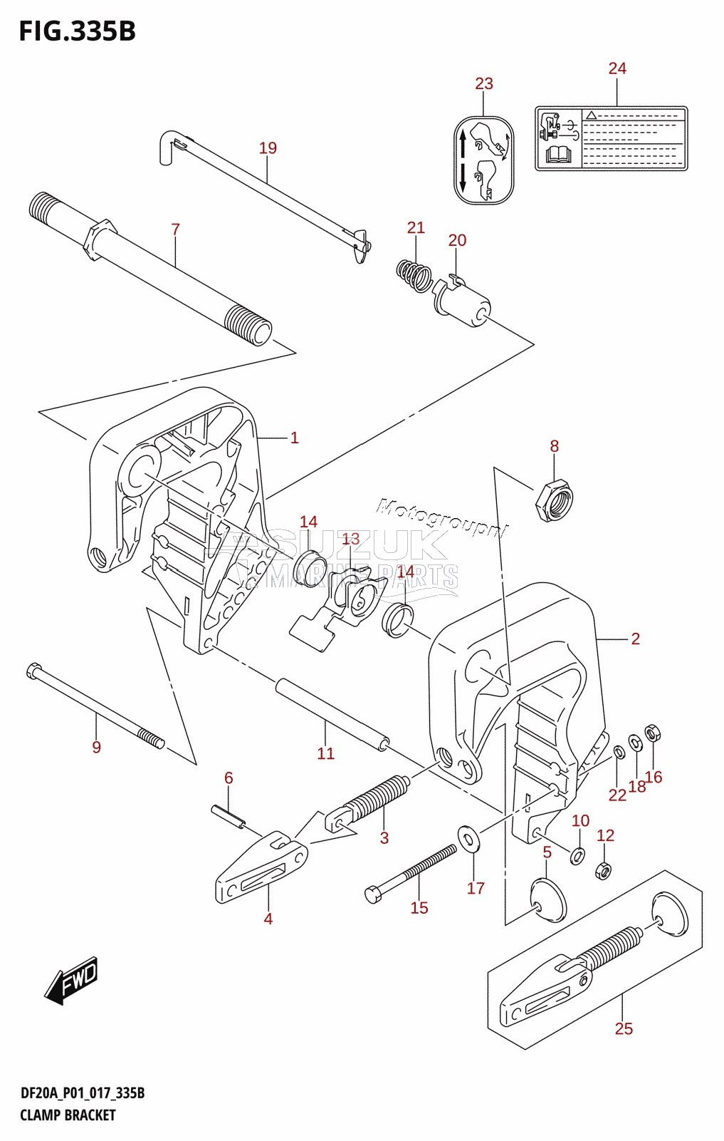 CLAMP BRACKET (DF9.9BR:P01)