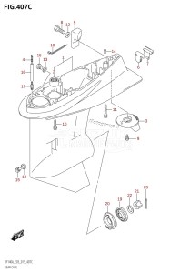 DF100A From 10003F-510001 (E03)  2015 drawing GEAR CASE (DF115AZ:E03)