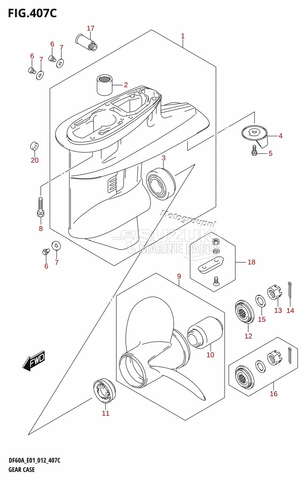 GEAR CASE (DF40AST:E34)