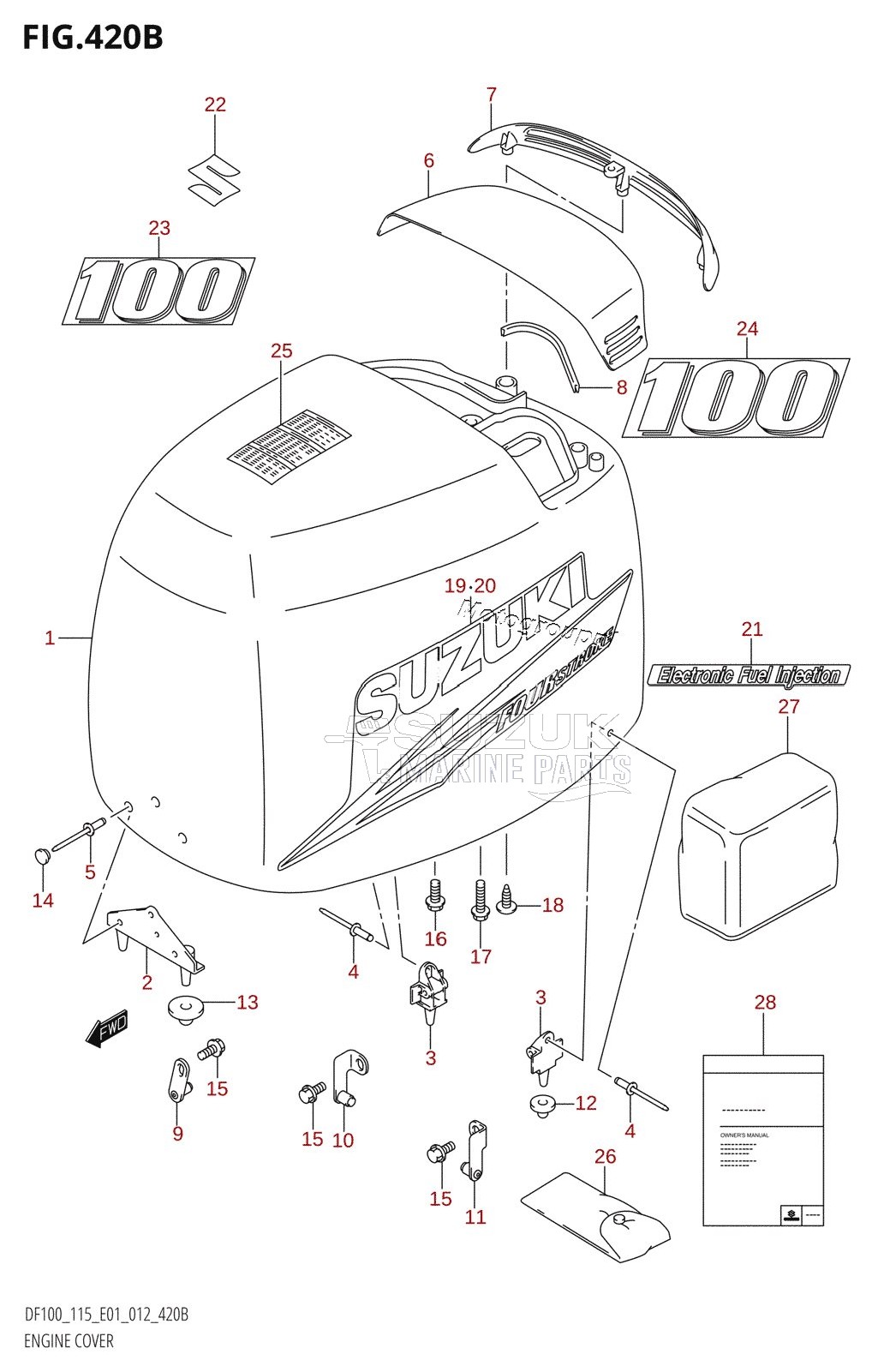 ENGINE COVER (DF100T:E40)