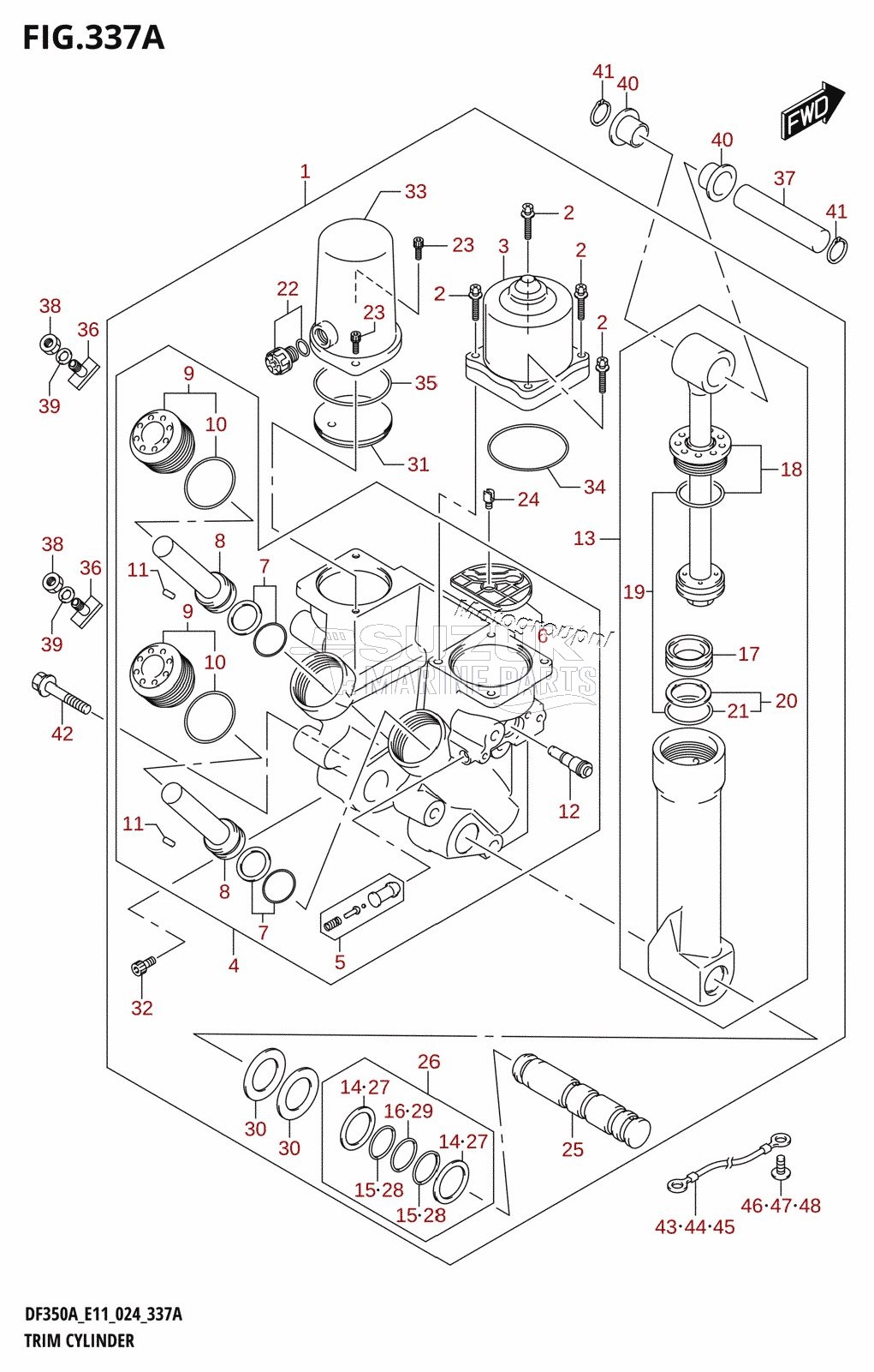 TRIM CYLINDER (DF350A,DF325A,DF300B)