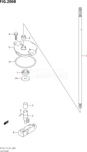 17502Z-110001 (2011) 175hp E01-Gen. Export 1 (DF175Z) DF175Z drawing CLUTCH ROD (DF150Z,DF175Z)