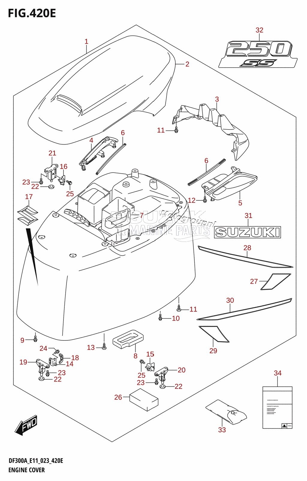 ENGINE COVER ((022,023):DF250ATSS)