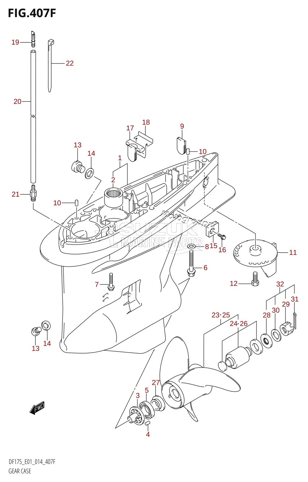 GEAR CASE (DF150Z:E40)