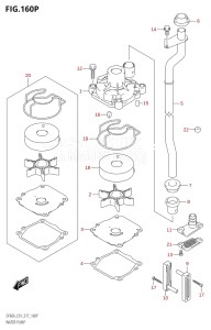 04003F-710001 (2017) 40hp E01-Gen. Export 1 (DF40A  DF40AQH  DF40ATH) DF40A drawing WATER PUMP (DF50AVTH:E01)