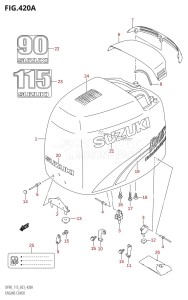 DF115T From 11501F-980001 (E03)  2009 drawing ENGINE COVER (K1,K2)