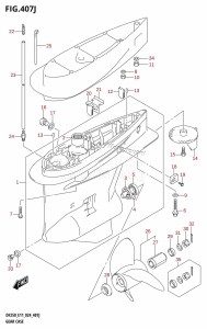 DF250T From 25003F-440001 (E11 - E40 E03)  2024 drawing GEAR CASE (DF250Z)