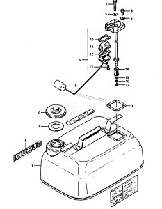 DT7.5 From d-10001 ()  1983 drawing FUEL TANK (NEW TYPE /​ DT9FE13)