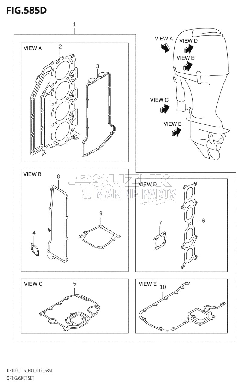 OPT:GASKET SET (DF115T:E40)