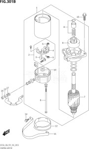 02504F-610001 (2016) 25hp P01-Gen. Export 1 (DF25A  DF25AR  DF25AT  DF25ATH) DF25A drawing STARTING MOTOR (DF25AR:P01)