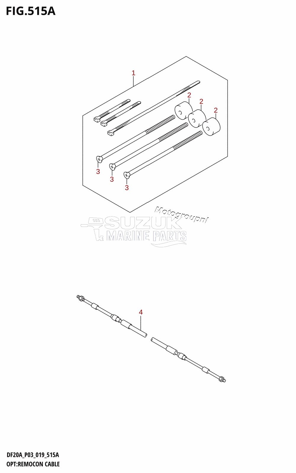 OPT:REMOCON CABLE (DF9.9B,DF9.9BT,DF15A,DF20A,DF20AT)