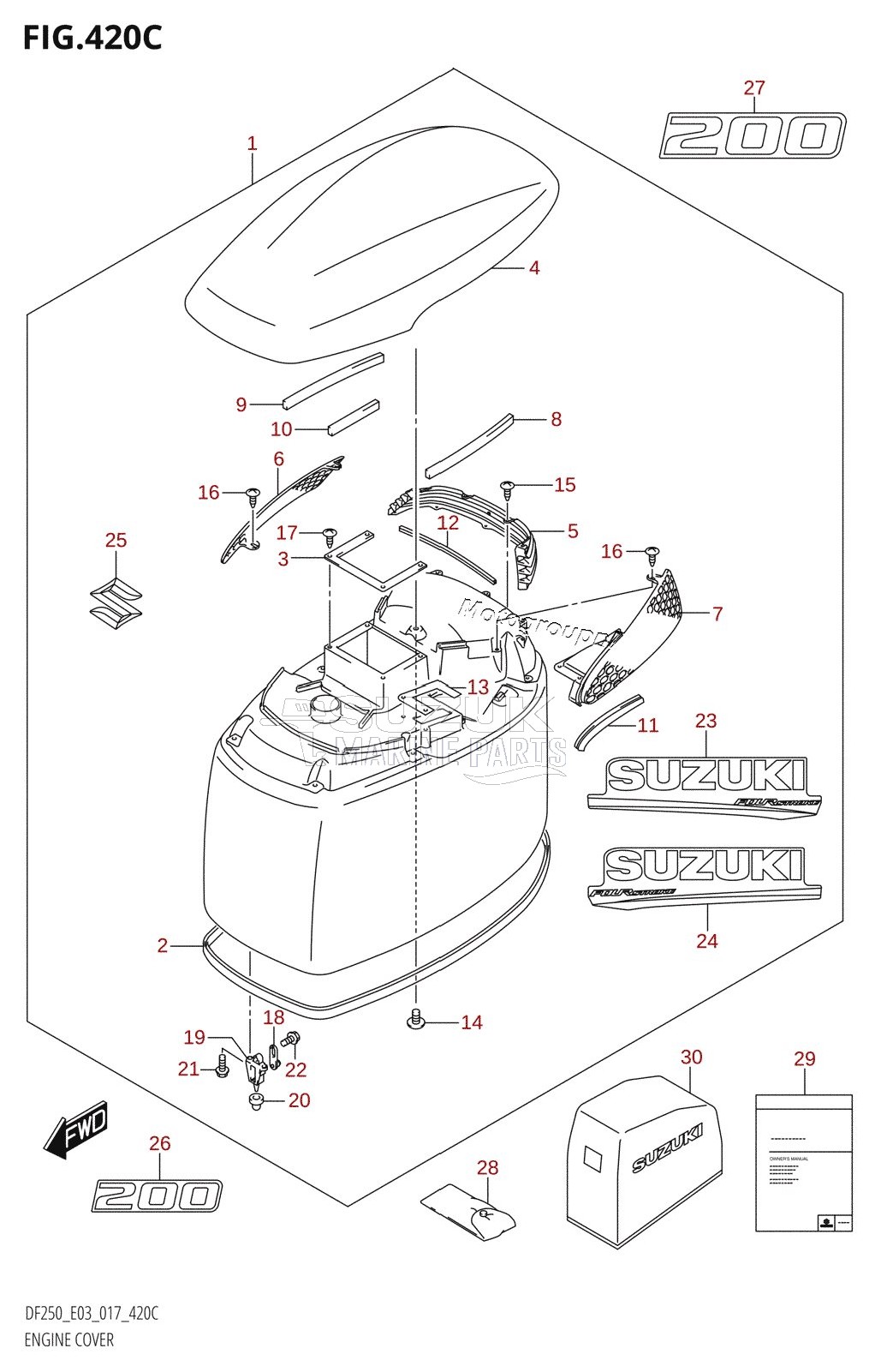 ENGINE COVER (DF200T:E03)