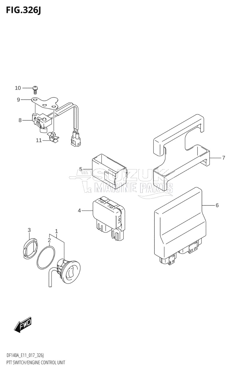 PTT SWITCH / ENGINE CONTROL UNIT (DF140AZ:E40)